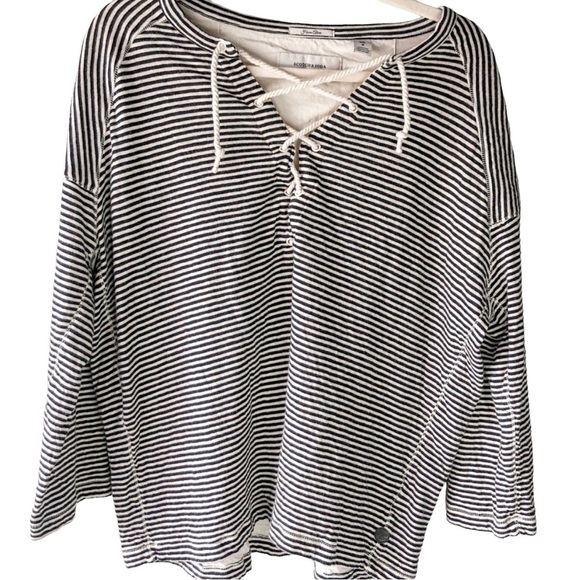 Scotch & Soda Size Medium Striped Pullover Sweatshirt Cotton Casual Knit Comfy - Picture 1 of 7